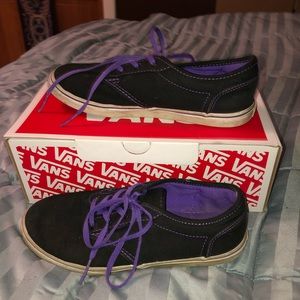 Black & purple Atwood Low Vans